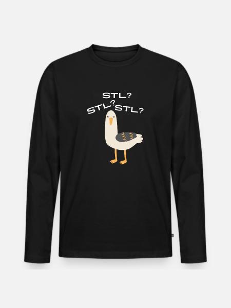 Möwe STL? - Premium økologisk langærmet T-shirt til mænd - sort