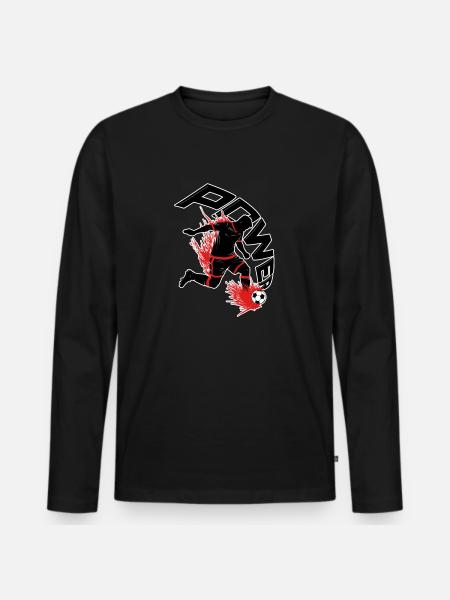 Football Power - Men's Premium Organic Long Sleeve Shirt - black