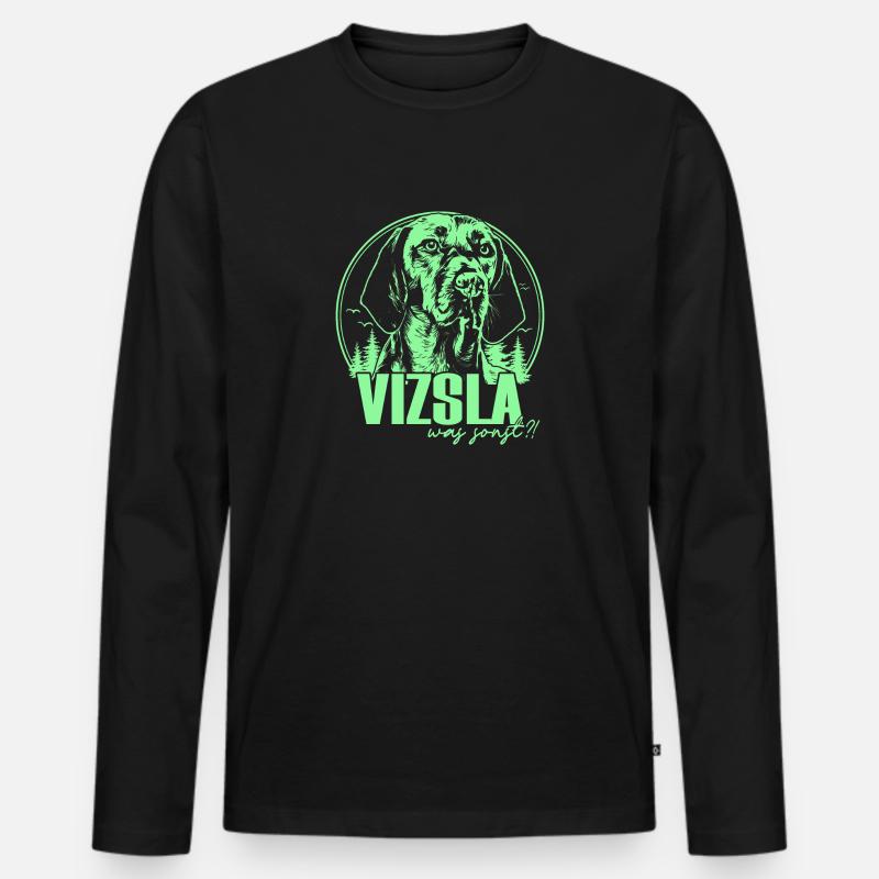 Vizsla - Männer Premium Bio Langarmshirt - Schwarz