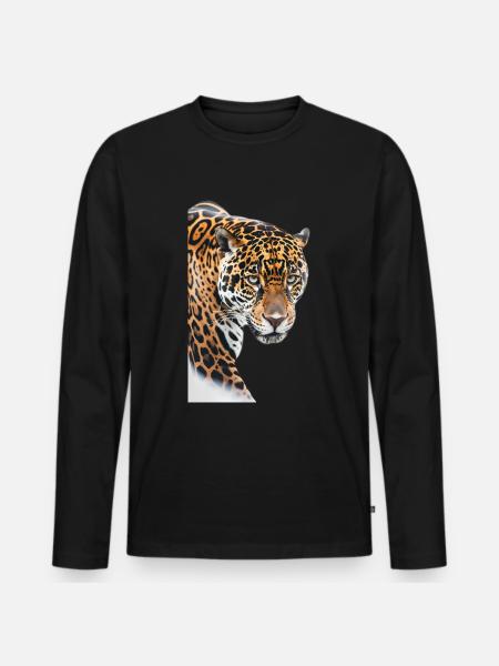 Jaguar - Männer Premium Bio Langarmshirt - Schwarz