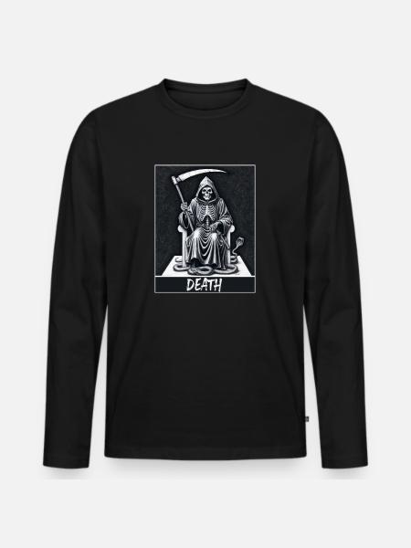 Tarot card death skeleton Magic - Men's Premium Organic Long Sleeve Shirt - black
