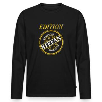 Ich heiße Stefan ich bin Stefan limited edition - Männer Premium Bio Langarmshirt - Schwarz - Vorne - Nico (187cm)