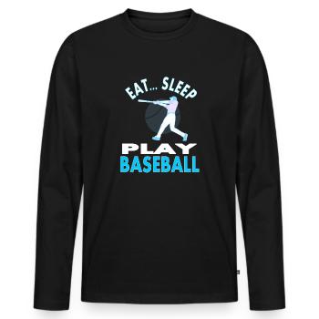 Baseball Games Baseball Players Baseball Bats - Men's Premium Organic Long Sleeve Shirt - black - Front - Nico (187cm)