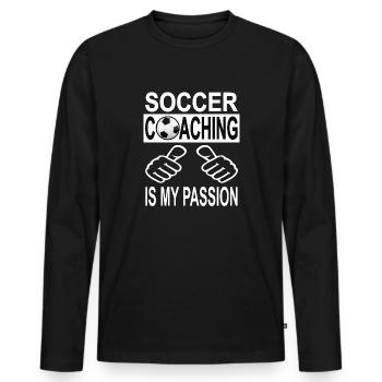 Fußballtrainer Soccer Coach coaching Geschenkidee - Männer Premium Bio Langarmshirt - Schwarz - Vorne - Nico (187cm)