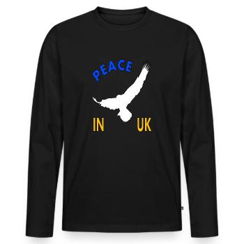 Peace in Ukraine born Ukrainian flag - Men's Premium Organic Long Sleeve Shirt - black - Front - Nico (187cm)