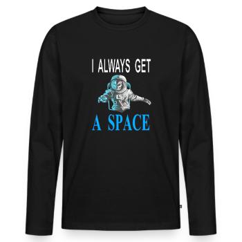 Astronaut spaceman Rakete Kosmonaut Geschenkidee - Männer Premium Bio Langarmshirt - Schwarz - Vorne - Nico (187cm)