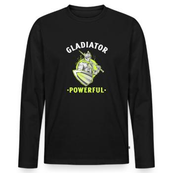 Gladiator to Power Swordsman Gift Idea - Men's Premium Organic Long Sleeve Shirt - black - Front - Nico (187cm)