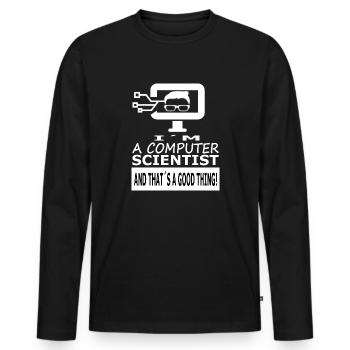 Ich bin Informatiker Informatik Computer Geschenk - Männer Premium Bio Langarmshirt - Schwarz - Vorne - Nico (187cm)