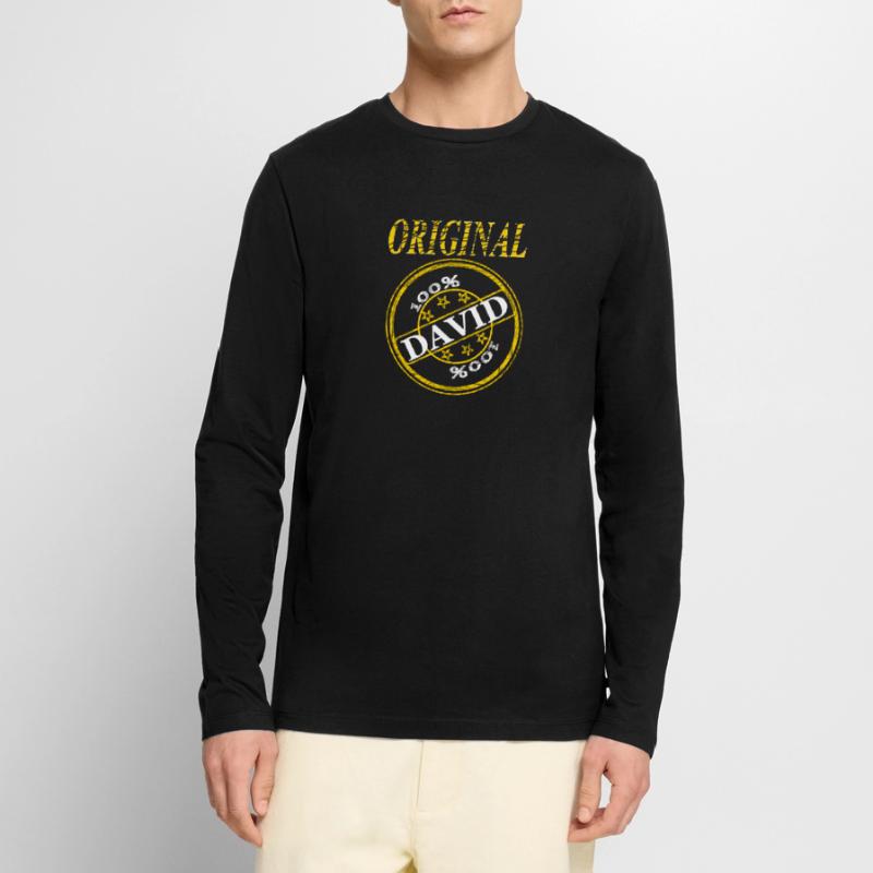 My name is David Original David First name David gift Men's Premium Organic Long Sleeve Shirt