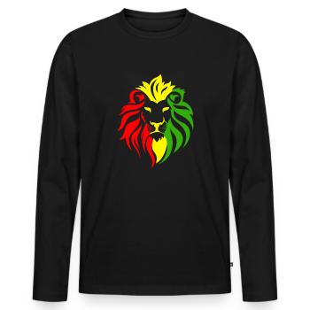 Reggae Music jahman Black Music r&b Gift Idea - T-shirt manches longues Premium bio Homme - noir - Devant - Nico (187cm)