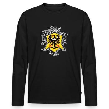 Crest Schlesien for Black Shirts - Männer Premium Bio Langarmshirt - Schwarz - Vorne - Nico (187cm)