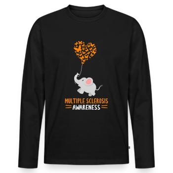 Multiple Sclerosis Awareness - Men's Premium Organic Long Sleeve Shirt - black - Front - Nico (187cm)