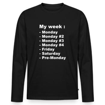 My Week - Men's Premium Organic Long Sleeve Shirt - black - Front - Nico (187cm)