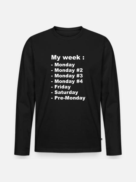 Ma semaine - T-shirt manches longues Premium bio Homme - noir