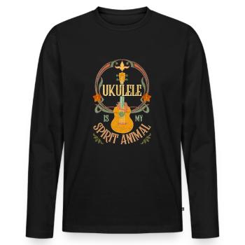 Ukulele is my spirit animal - Männer Premium Bio Langarmshirt - Schwarz - Vorne - Nico (187cm)