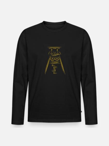 Zeche Ruhrpott Ruhrgebiet Fördertürme - Männer Premium Bio Langarmshirt - Schwarz