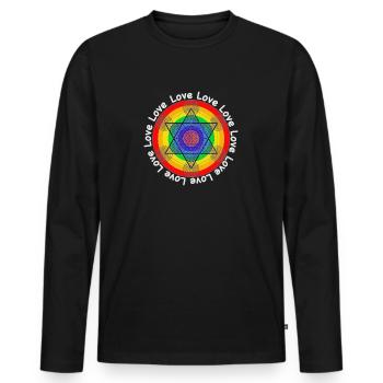 Conception de chakra énergétique - T-shirt manches longues Premium bio Homme - noir - Devant - Nico (187cm)