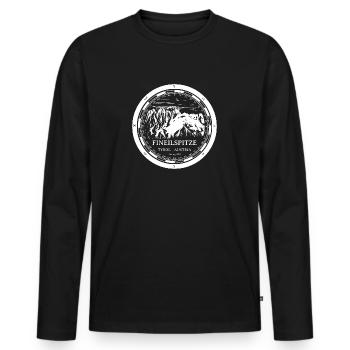 Berg Fineilspitze - Tirol Österreich Alpen - Männer Premium Bio Langarmshirt - Schwarz - Vorne - Nico (187cm)