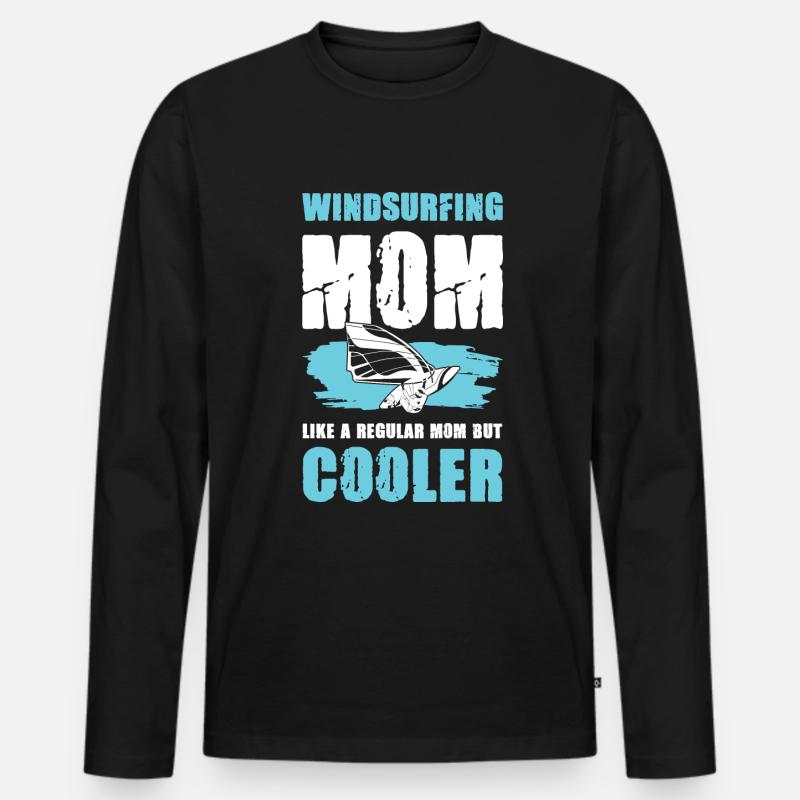 windsurf mama - Männer Premium Bio Langarmshirt - Schwarz