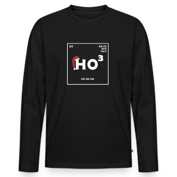 HO HO HO | Christmas | Chemistry element - Men's Premium Organic Long Sleeve Shirt - black - Front - Nico (187cm)