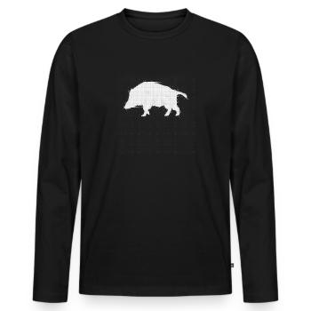 Wildschwein Keiler Schwarzwild Jäger Waidmannsheil - Männer Premium Bio Langarmshirt - Schwarz - Vorne - Nico (187cm)