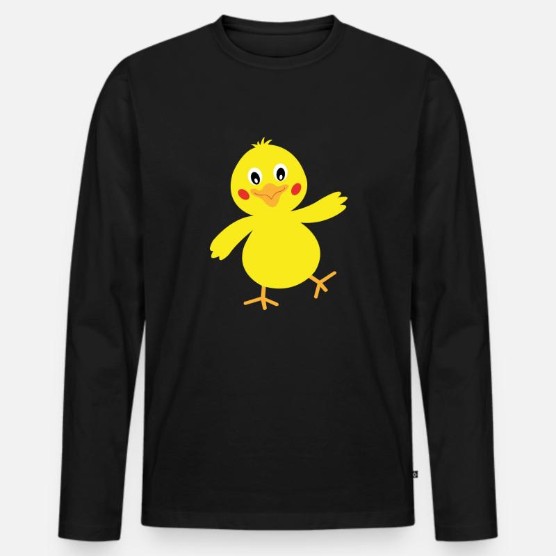 küken - Männer Premium Bio Langarmshirt - Schwarz