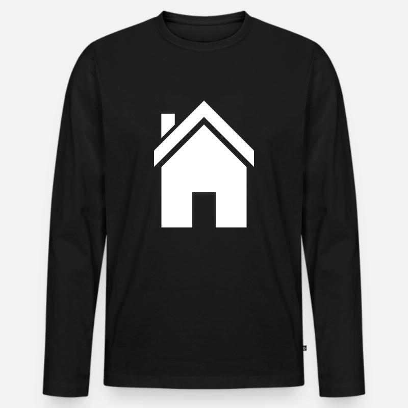 Haus 2 - Männer Premium Bio Langarmshirt - Schwarz