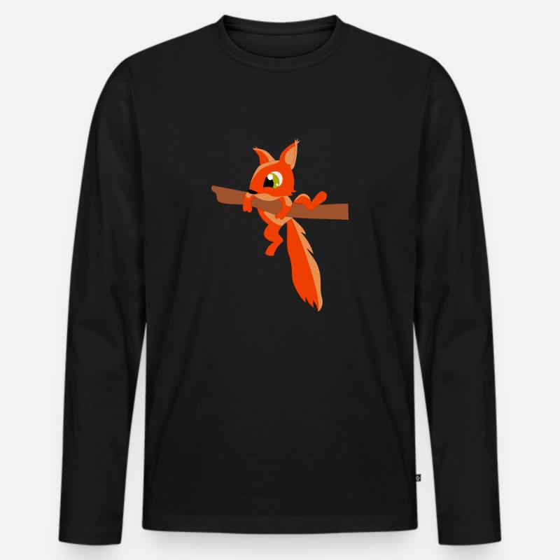 Eichhörnchen - Männer Premium Bio Langarmshirt - Schwarz