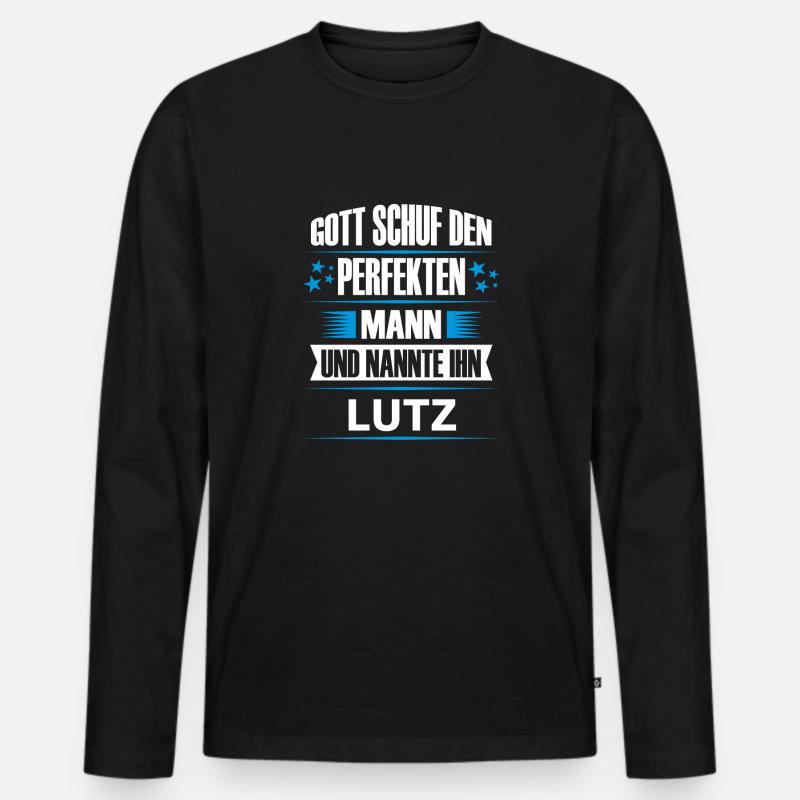 LUTZ - Männer Premium Bio Langarmshirt - Schwarz