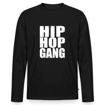 hip hop gang - Men's Premium Organic Long Sleeve Shirt - black - Front - Nico (187cm)