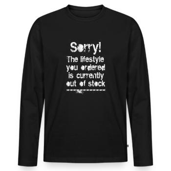 Mode de vie est en rupture de stock (blanc) - T-shirt manches longues Premium bio Homme - noir - Devant - Nico (187cm)