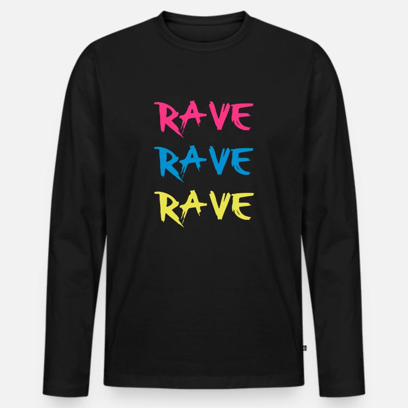 Rave - Männer Premium Bio Langarmshirt - Schwarz
