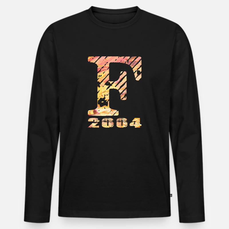 F 2004 Name Geburtsjahr Geschenk - Männer Premium Bio Langarmshirt - Schwarz