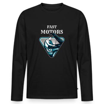 Moteurs rapides - T-shirt manches longues Premium bio Homme - noir - Devant - Nico (187cm)