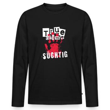 true crime geschenk - Männer Premium Bio Langarmshirt - Schwarz - Vorne - Nico (187cm)