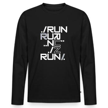 Run - Männer Premium Bio Langarmshirt - Schwarz - Vorne - Nico (187cm)