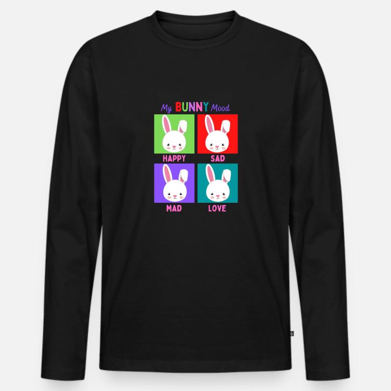 My Rabbit Mood - Männer Premium Bio Langarmshirt - Schwarz