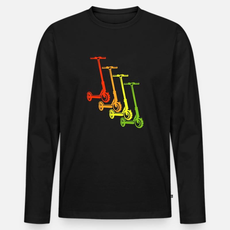 E-Scooter E-Roller Scooter - Männer Premium Bio Langarmshirt - Schwarz