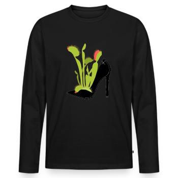Piège à mouches de Vénus - T-shirt manches longues Premium bio Homme - noir - Devant - Nico (187cm)