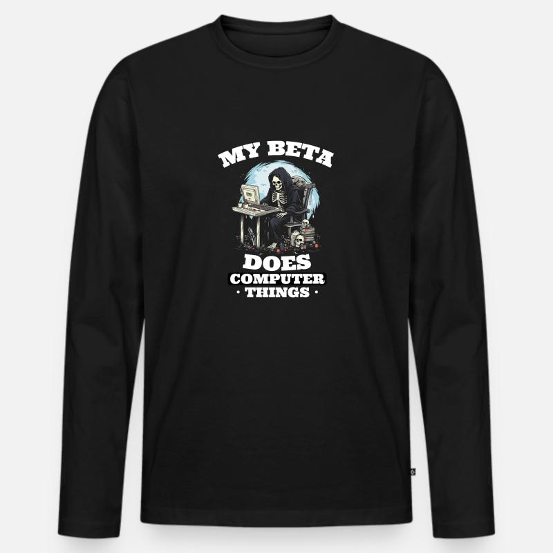 Min beta gør computer ting programmører - Premium økologisk langærmet T-shirt til mænd - sort