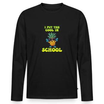 J’ai mis la fraîcheur dans School Boy Girl - T-shirt manches longues Premium bio Homme - noir - Devant - Nico (187cm)