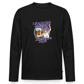 Ich mag Bourbon und Tennis Lustiger Humor Sport - Männer Premium Bio Langarmshirt - Schwarz - Vorne - Nico (187cm)
