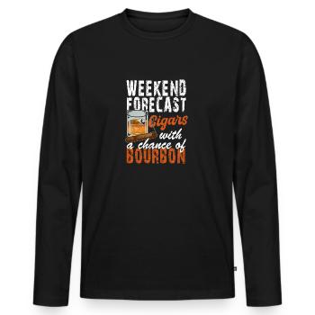 Wochenendvorhersage Zigarren mit einer Chance auf - Männer Premium Bio Langarmshirt - Schwarz - Vorne - Nico (187cm)