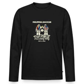 Philippinisch-amerikanischer Freundschaftstag - Männer Premium Bio Langarmshirt - Schwarz - Vorne - Nico (187cm)
