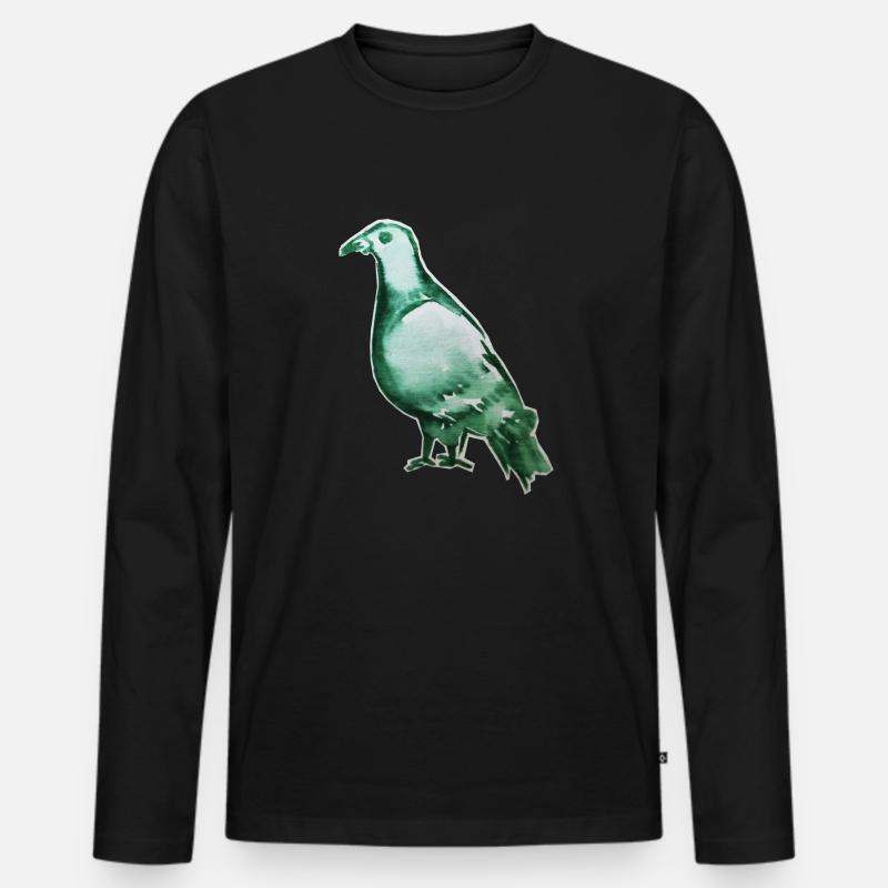 stadttaube - Männer Premium Bio Langarmshirt - Schwarz