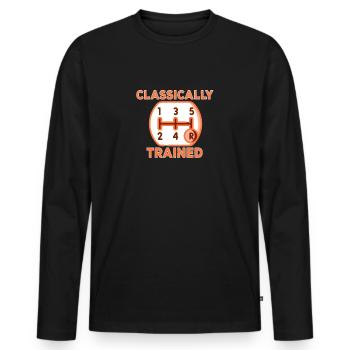 Transmission manuelle Changement de vitesse Transmission manuelle - T-shirt manches longues Premium bio Homme - noir - Devant - Nico (187cm)
