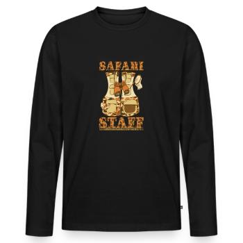 Safari Staff Zoo Keeper Thème - T-shirt manches longues Premium bio Homme - noir - Devant - Nico (187cm)