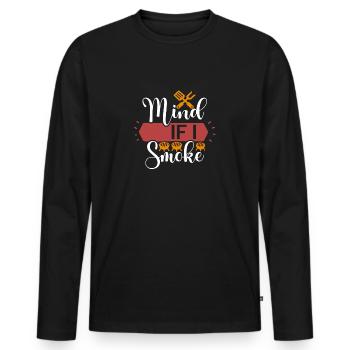 Mind If I Smoke Ribs Grill BBQ Short Ribs Rack - Männer Premium Bio Langarmshirt - Schwarz - Vorne - Nico (187cm)