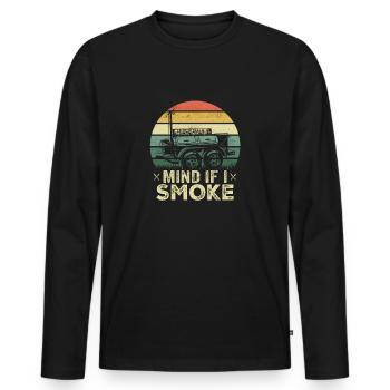 Mind If I Smoke Ribs Grill BBQ Short Ribs Rack - Männer Premium Bio Langarmshirt - Schwarz - Vorne - Nico (187cm)