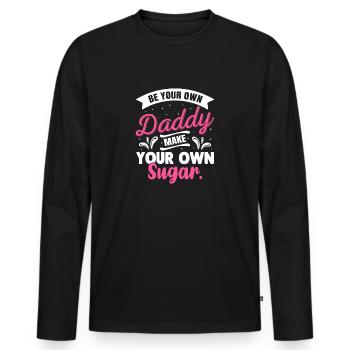 Sois ton propre papa, fais ton propre sucre - T-shirt manches longues Premium bio Homme - noir - Devant - Nico (187cm)